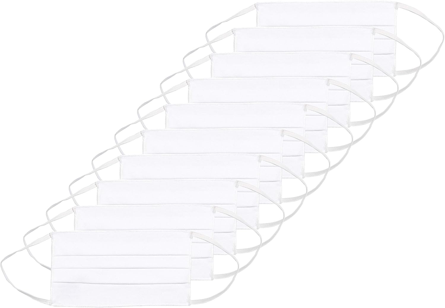 Oscar Apparels Reusable Face Mask, 100% BCI Cotton with Elastic Loop, Adult (10 Pack)