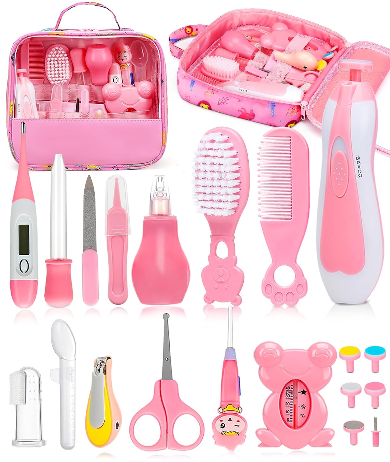 Baby Healthcare and Grooming Kit, Electric Safety Nail Trimmer Baby Nursery Kit, Newborn Care Kits with Hair Brush Comb for Newborn Infant Toddlers Baby Boys Girls Kids, Baby Shower Gifts