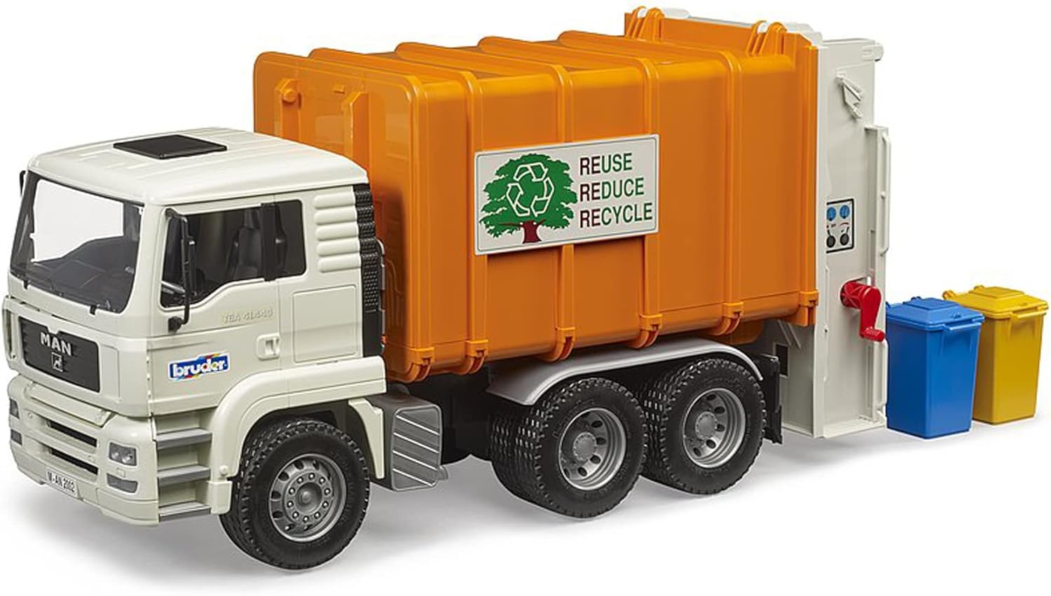 bruder 02772 Man TGA Trash Truck Rear Loader 1:16 Vehicles, Rubbish Car, Rubbish Collection, Garbage Truck, Toy from 3 Years