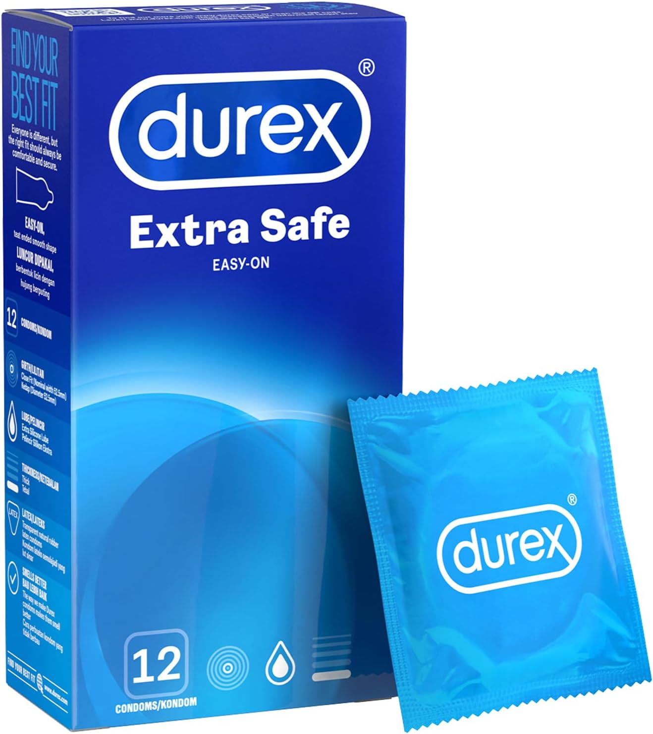 Durex Extra Safe 12 Count Condomsn Transparent 56 mm