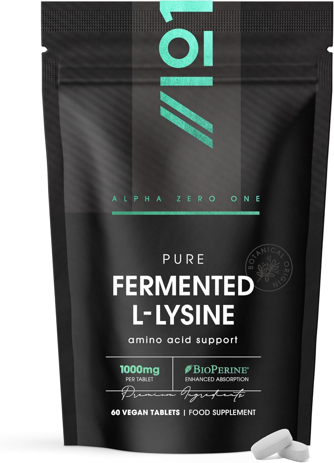 L-Lysine 1000mg Tablets – High Strength Essential Amino Acid – 60 Count – Supports Immune System, Muscle Recovery, Collagen, Bone Health & Energy – Vegan, Gluten-Free - by Alpha01