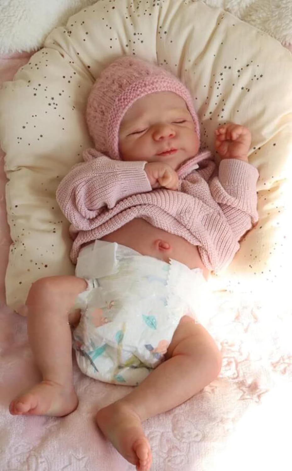 Anano Lifelike Reborn Baby Dolls Silicone Full Body Girl 18 Inch Realistic Newborn Baby Silicone Dolls Real Life Like Babys Girl Doll Full Body Reborn Toddler Doll Washable