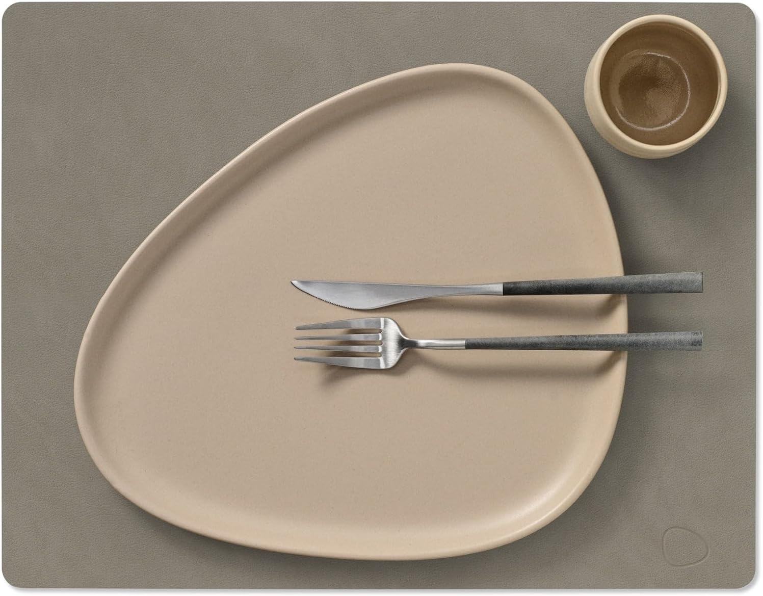 LIND DNA Nupo Placemats Leather Flint Grey 45 x 35 cm Set of 2