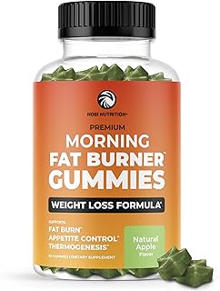 Morning Fat Burner Gummies for Weight Loss for Women & Men | Thermogenic Belly Fat Burner with Green Tea, Garcinia, Green Coffee Bean & More | Appetite Suppressant & Metabolism Booster | 60 Gummies