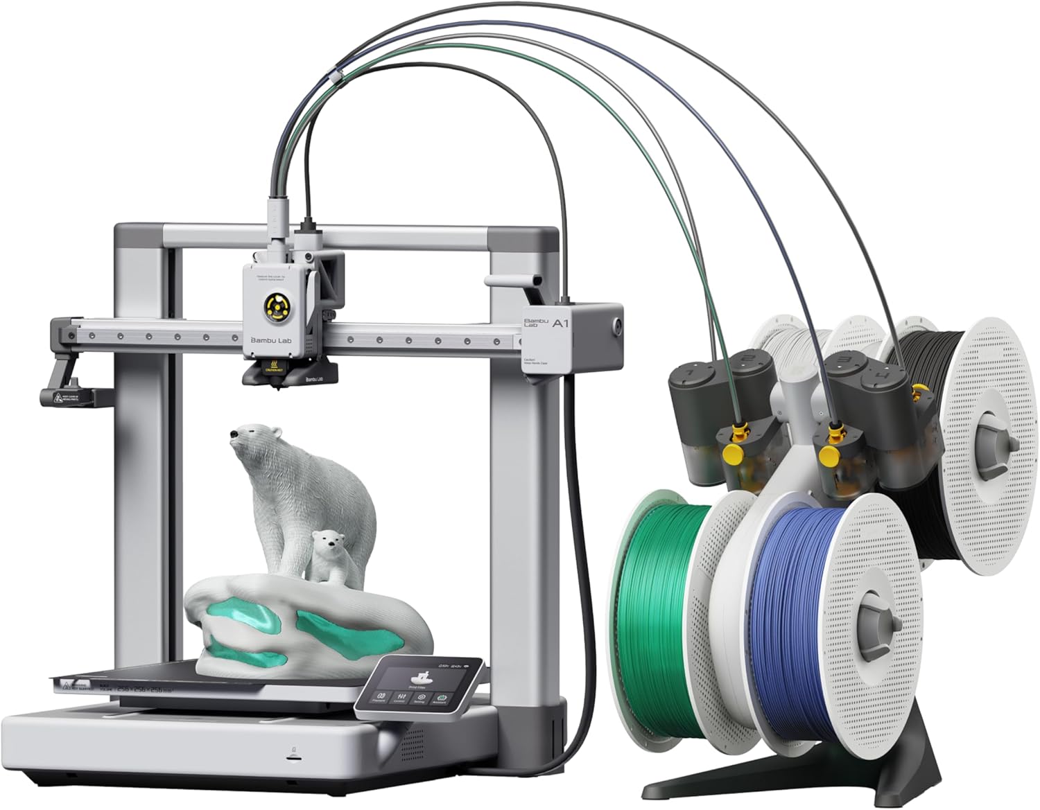 Bambu Lab A1 Combo, A1 3D Printer and AMS lite, Support Multi-Color 3D Printing, High Speed & Precision, Full-Auto Calibration & Active Flow Rate Compensation, ≤48 dB Quiet FDM 3D Printers
