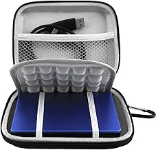 Lacdo Hard Drive Carrying Case for Seagate Portable/Seagate One Touch/Seagate Ultra Touch/Backup Plus Slim Portable External Hard Drive HDD 1TB 2TB 4TB 5TB USB 3.0 Shockproof Travel Bag, Black