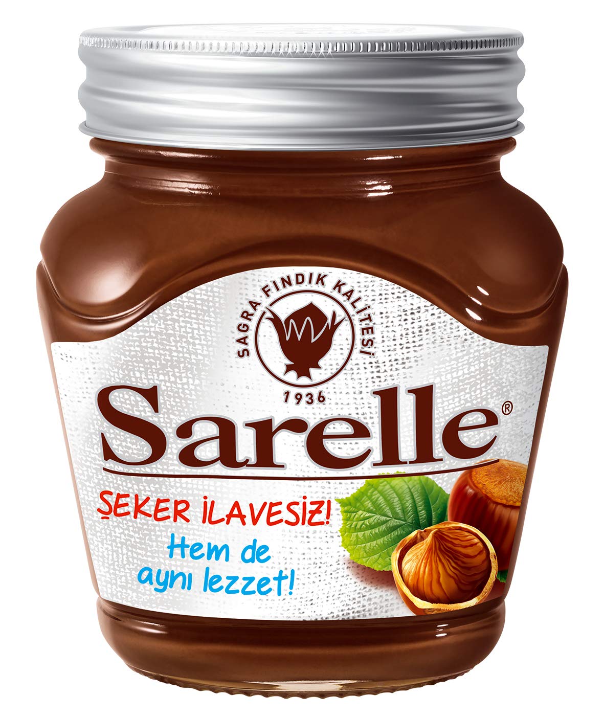 Sarelle Chocolate and Hazelnut Spreads (Turkish) (Chocolate w Hazelnut SUGAR FREE, 350 Gr / 12.3 Oz)