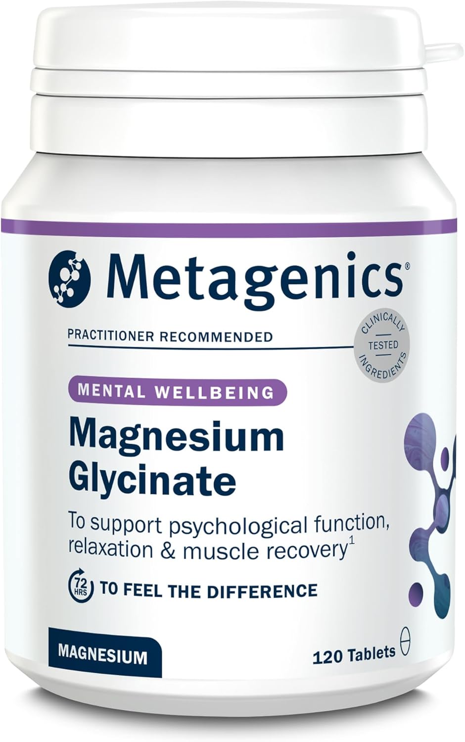 Metagenics Magnesium Glycinate 100mg – High Strength Supplement - Supports Energy Metabolism & Nervous System Function – 120 Tablets