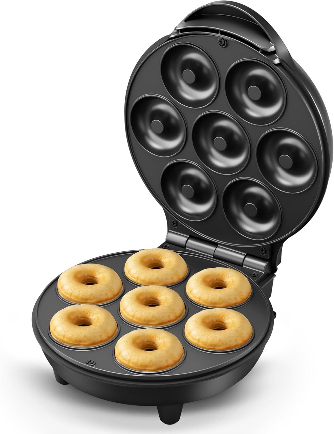 Mini Donut Waffle Cake Maker, 7 Slots Home Baking Machine, Great for Breakfast, Snacks, Desserts and More