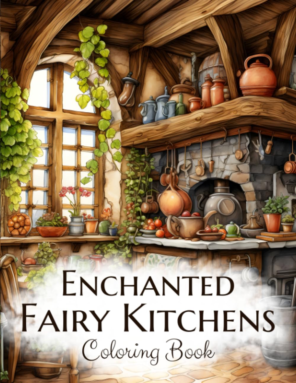 Enchanted Fairy Kitchens Coloring Book: Fantastic Kitchen Interiors in the Homes of Gnomes, Fairies, Witches, and Wizards. An Adult Coloring Book (Enchanted Homes and Kitchens)