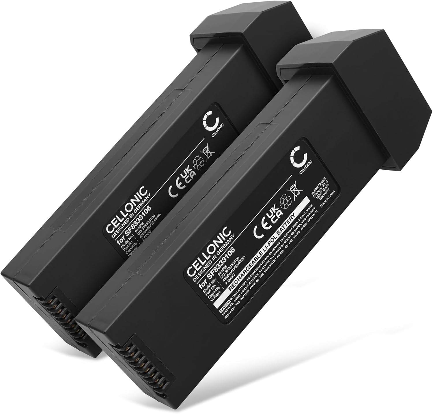 CELLONIC, Battery for Model making & drone compatible with Holy Stone HS720, HS720E, SF8333106 (7.6V, 4300mAh) 2 Pieces