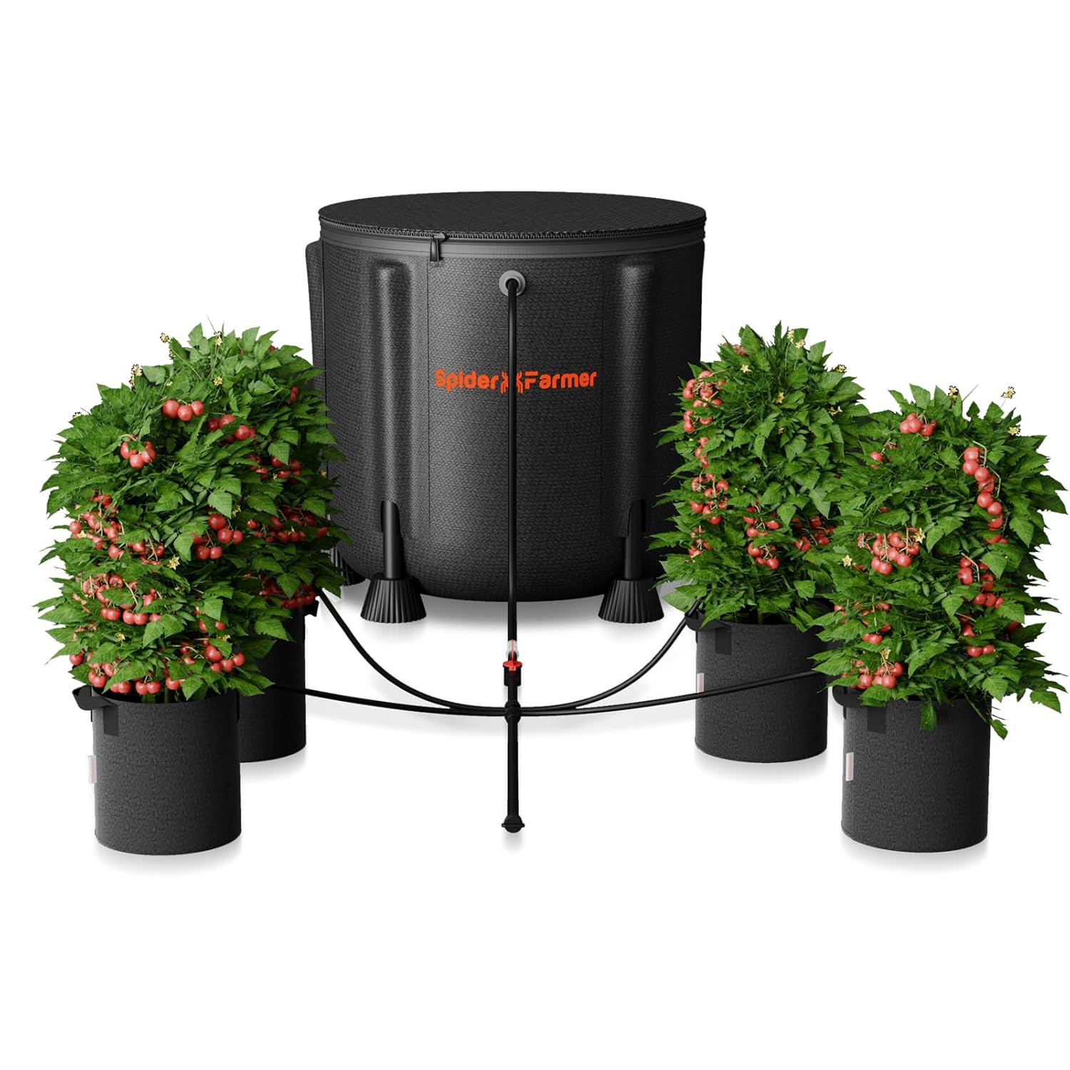 Spider Farmer Auto Drip Irrigation System Kits with 13-Gallon Bucket, 25W Water Pump, Low Water Level Sensor, Complete Indoor Automatic Watering System for Grow Tent/Greenhouse/Lawn