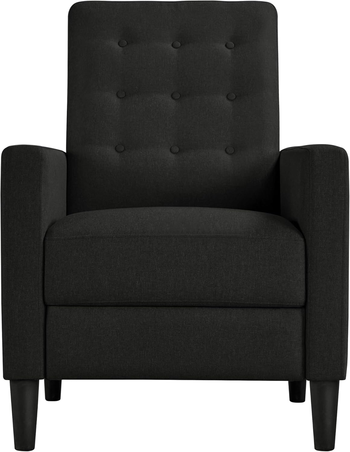 Yaheetech Modern Fabric Recliner Chair Adjustable Sofa Lounge Comfy Armchair with Soft Padded Seat for Living Room/Bedroom/Theater Home Furniture Black