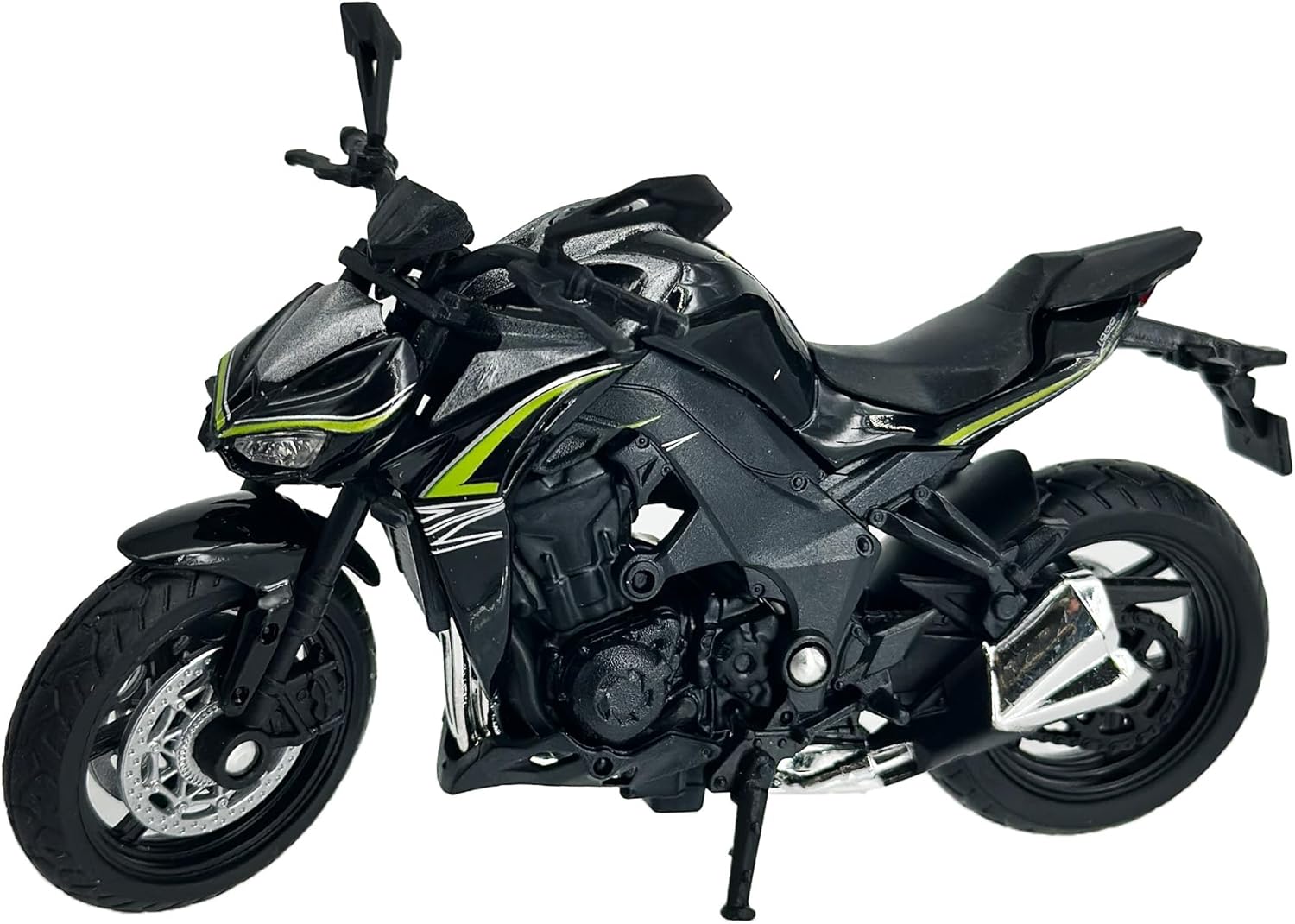 Welly Die Cast Motorcycle Black Kawasaki 2017 Z1000R, 1:18 Scale, Collectible Model Dirt Bike