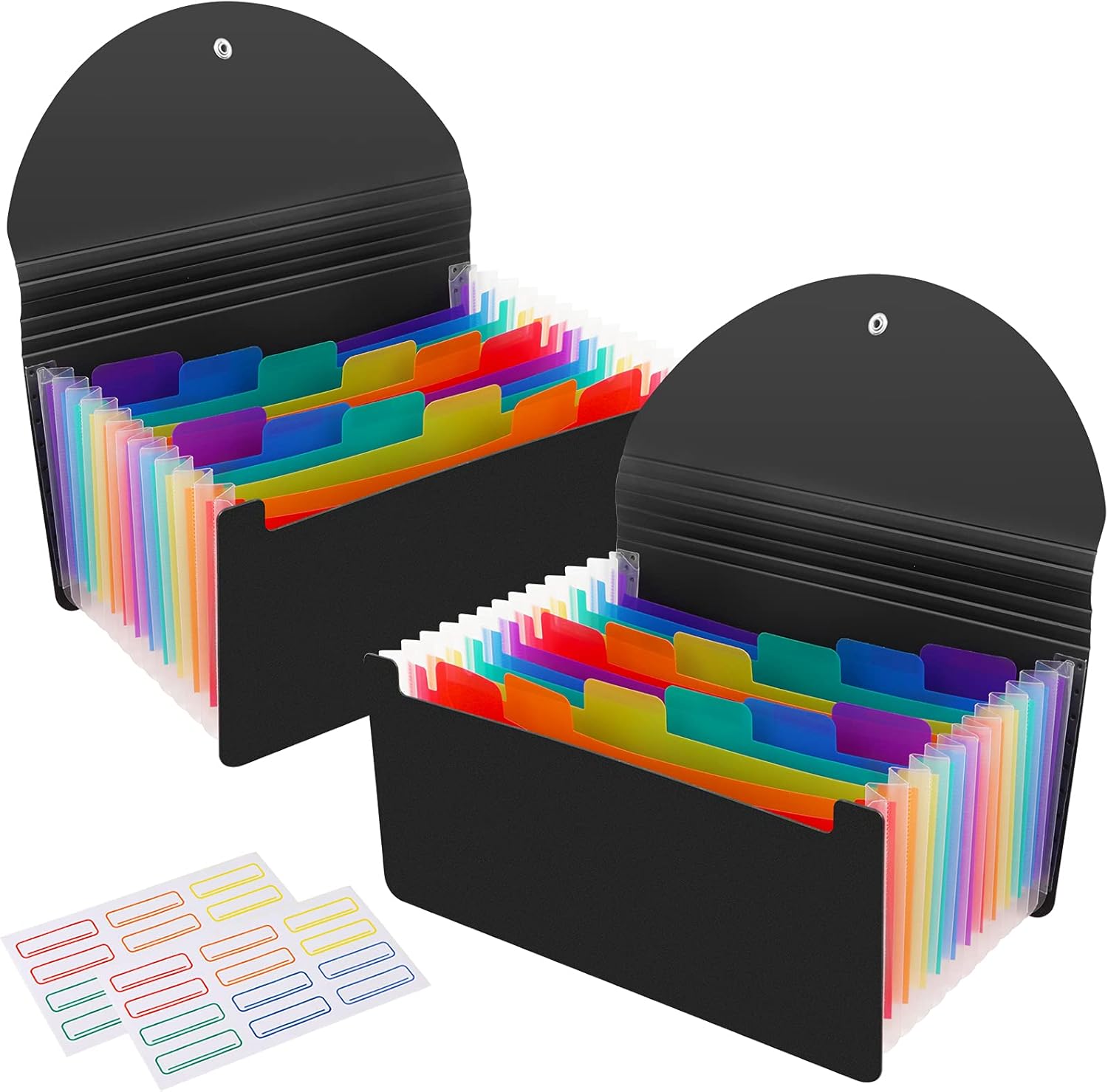 2 Pack 13 Pockets A6 Mini Coupon Organizer Wallet, Expandable Accordion File Organizer for Storage Receipt Cards Coupons Tickets - Black