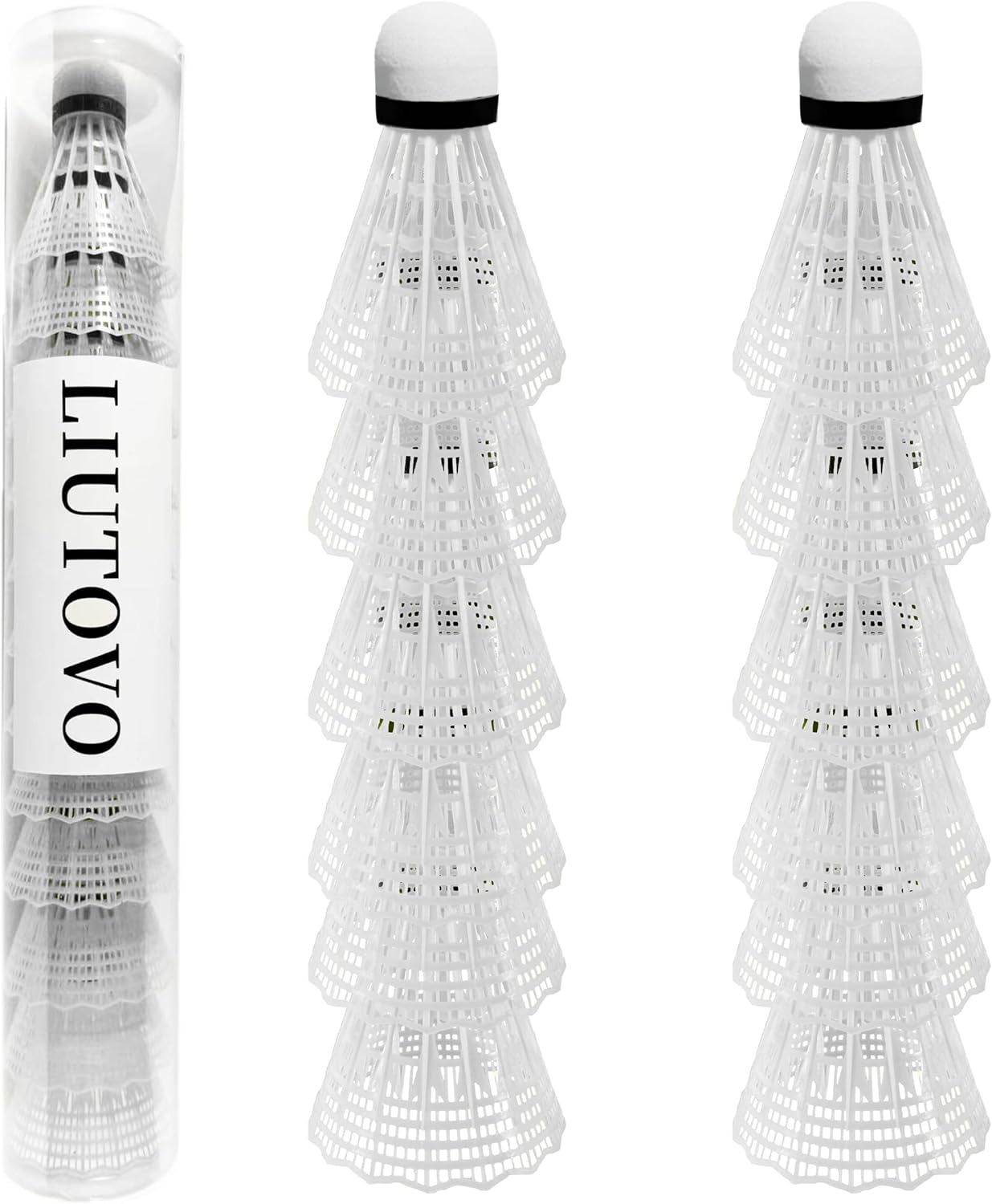 12 Packs Nylon Badminton Shuttlecocks Birdies Nylon Feather Shuttlecocks Badminton Birdies Great Stability ＆ Durability Indoor Outdoor Sports Hight Speed Training