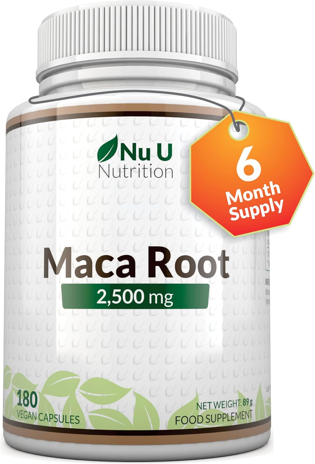 Maca Root Capsules 2500mg - 250mg of Maca Root per Capsule - 180 Vegan Capsules - 6 Month Supply - Maca Root Extract Supplement for Men & Women - Made in The UK