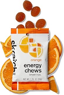 Skratch Labs Energy Chews | Energy Gummies for Running, Cycling, and Sports Preformance | Energy Gel Alternative | Orange (10 Pack) | Gluten Free, Vegan