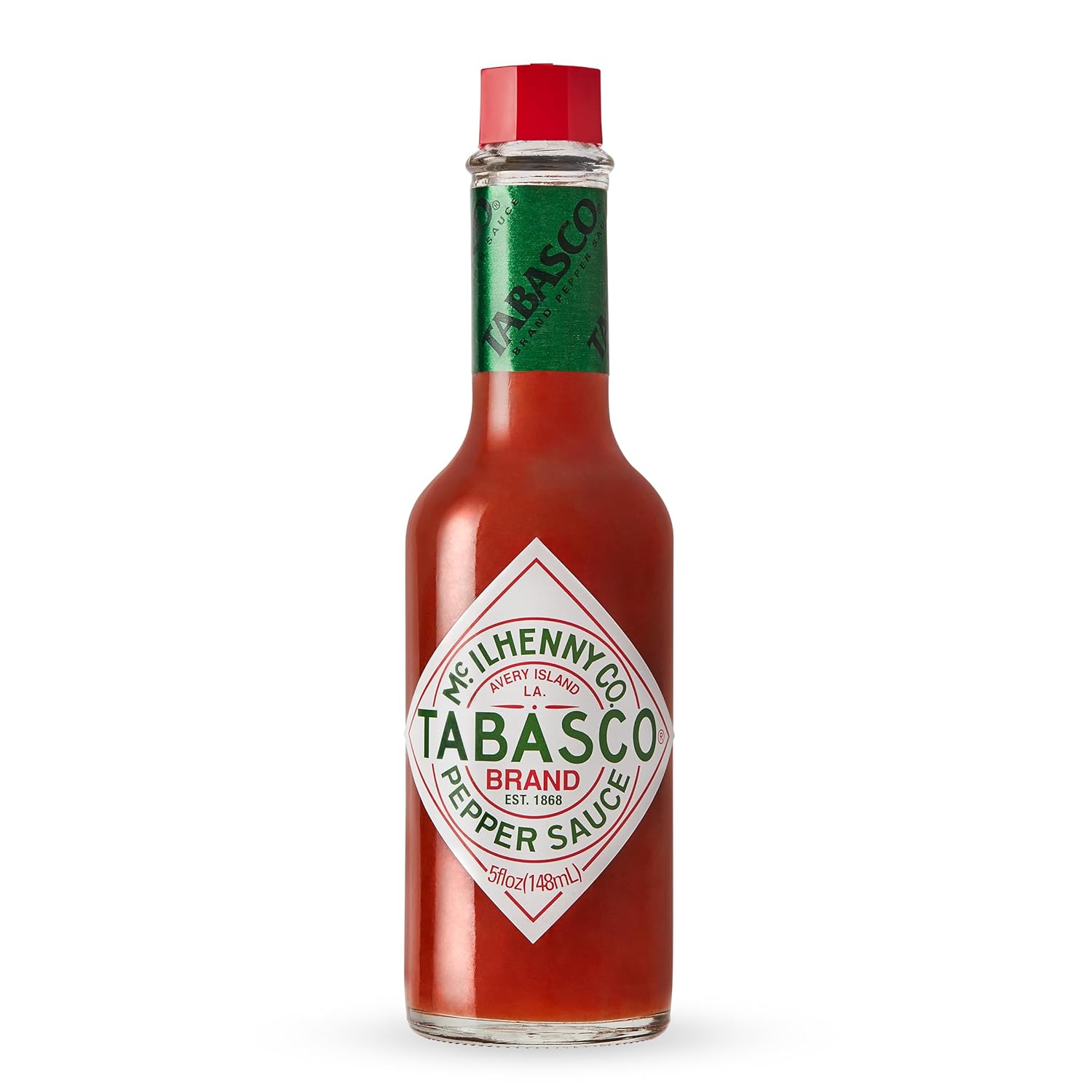 TABASCO Brand Original Red Pepper Hot Sauce, Medium Heat, Glass Bottle, Classic & Versatile Flavor, Three Simple Ingredients, Great for Dips, Tacos, Eggs, Pizza, Oysters & More, 5 Fl Oz (Pack of 1)