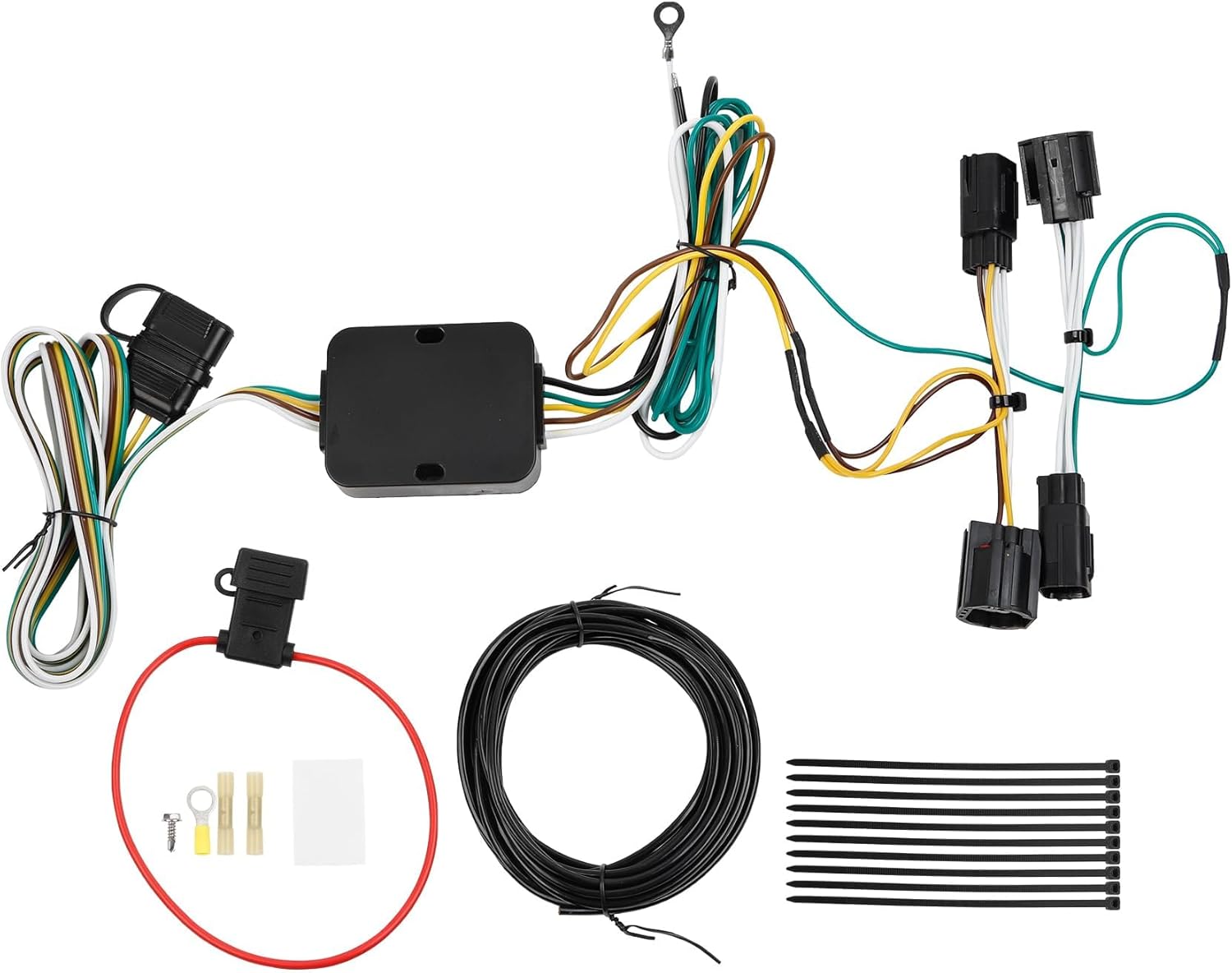 Dasbecan 56331 Trailer Hitch Wiring Harness Kit Compatible with 2011-2020 Dodge Grand Caravan /2011-2016 Chrysler Town and Country/2021 2022 Chrysler Grand Caravan Vehicle-Side Custom 4Pins