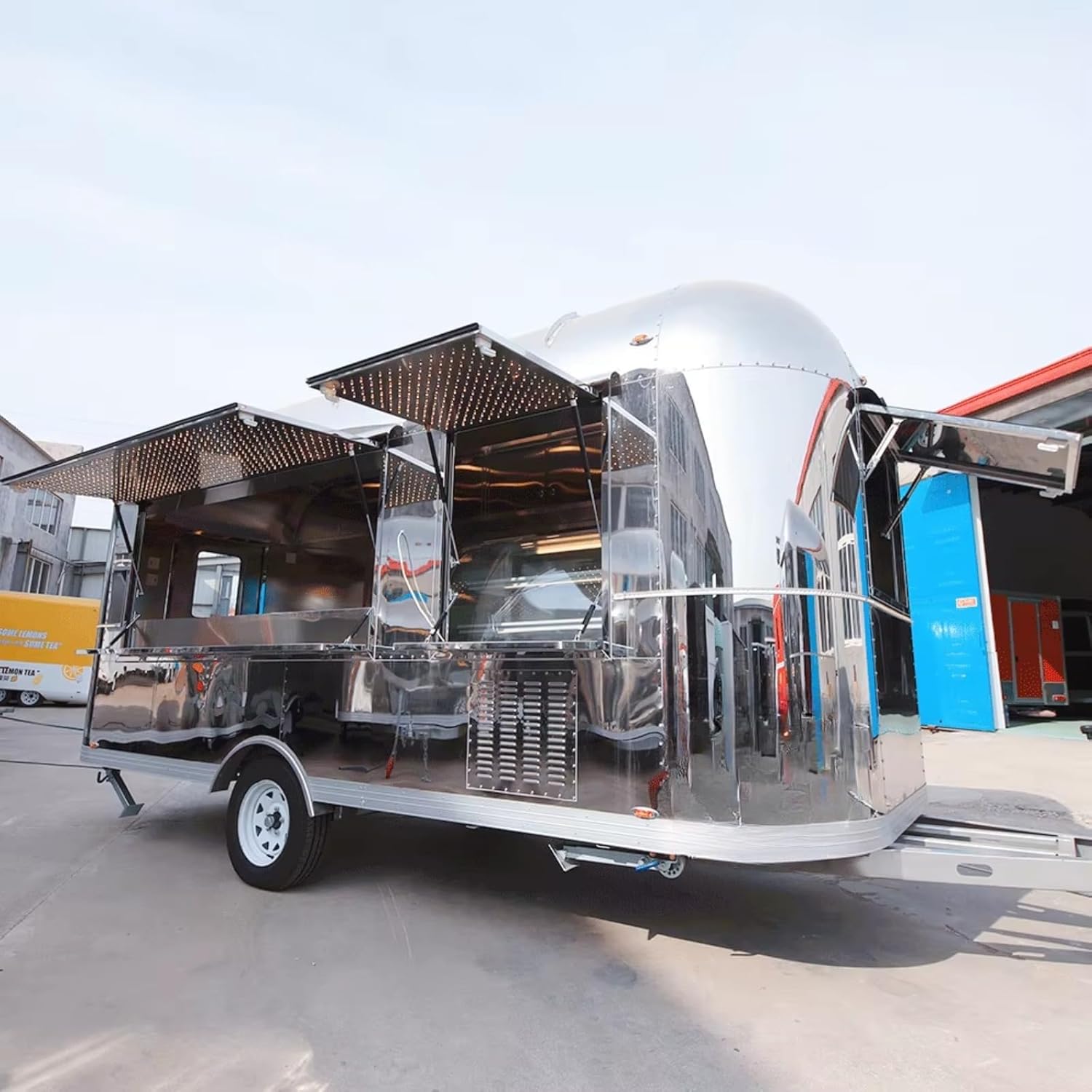 Mirror Coffee Bar Trailers for Sale Fullu Equipment Food Truck for Sale Mobile Shipping Container Restaurant Food Truck Trailer