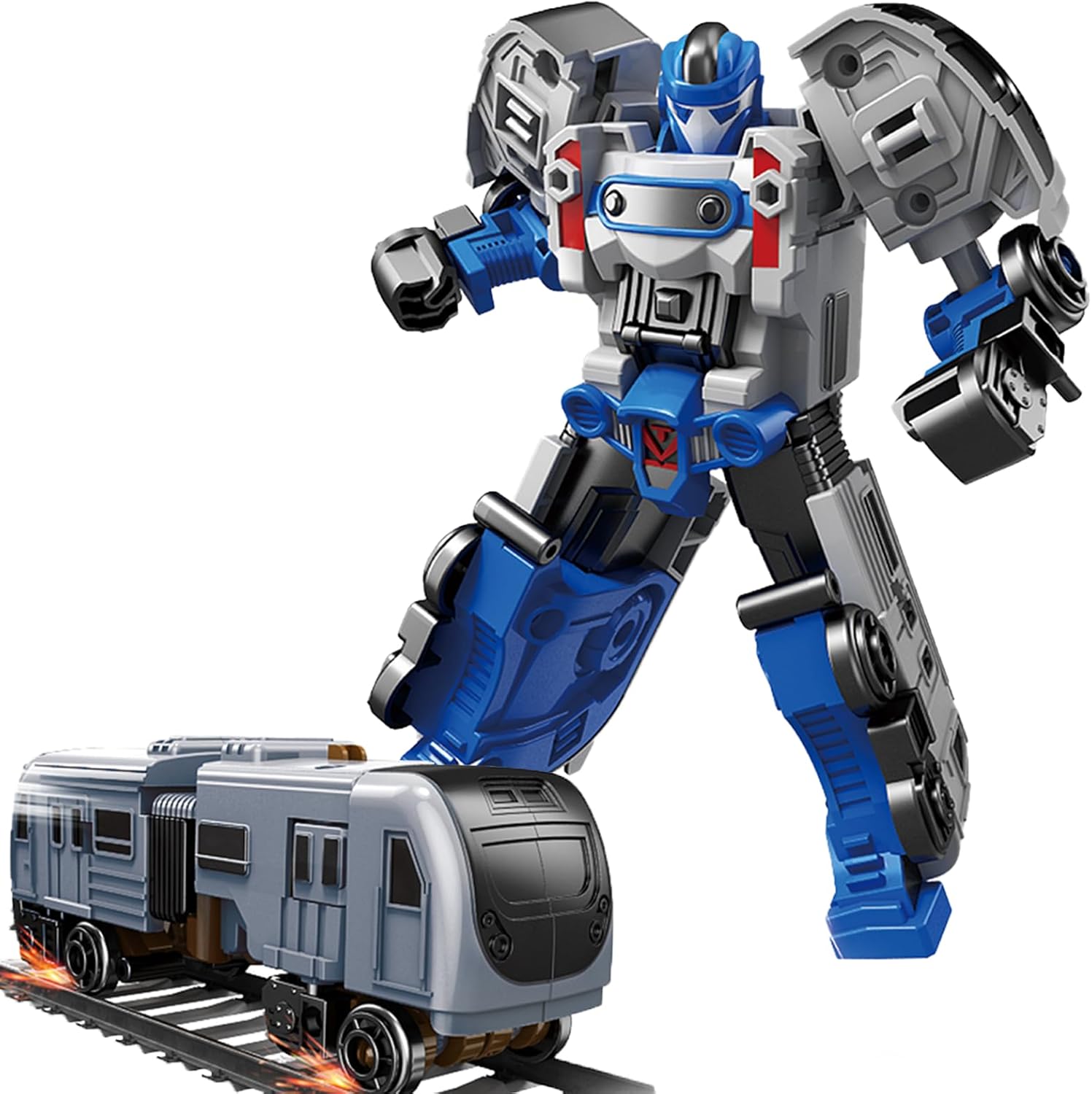 Transforming Robot Toy Car for Boys 3–7 – Friction Powered Car to Robot with Automatic Transformation – Birthday Gift for Kids, Blue