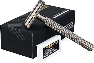 WEISHI Safety Razor Double Edge Nostalgic Long Handle Butterfly Open Razor