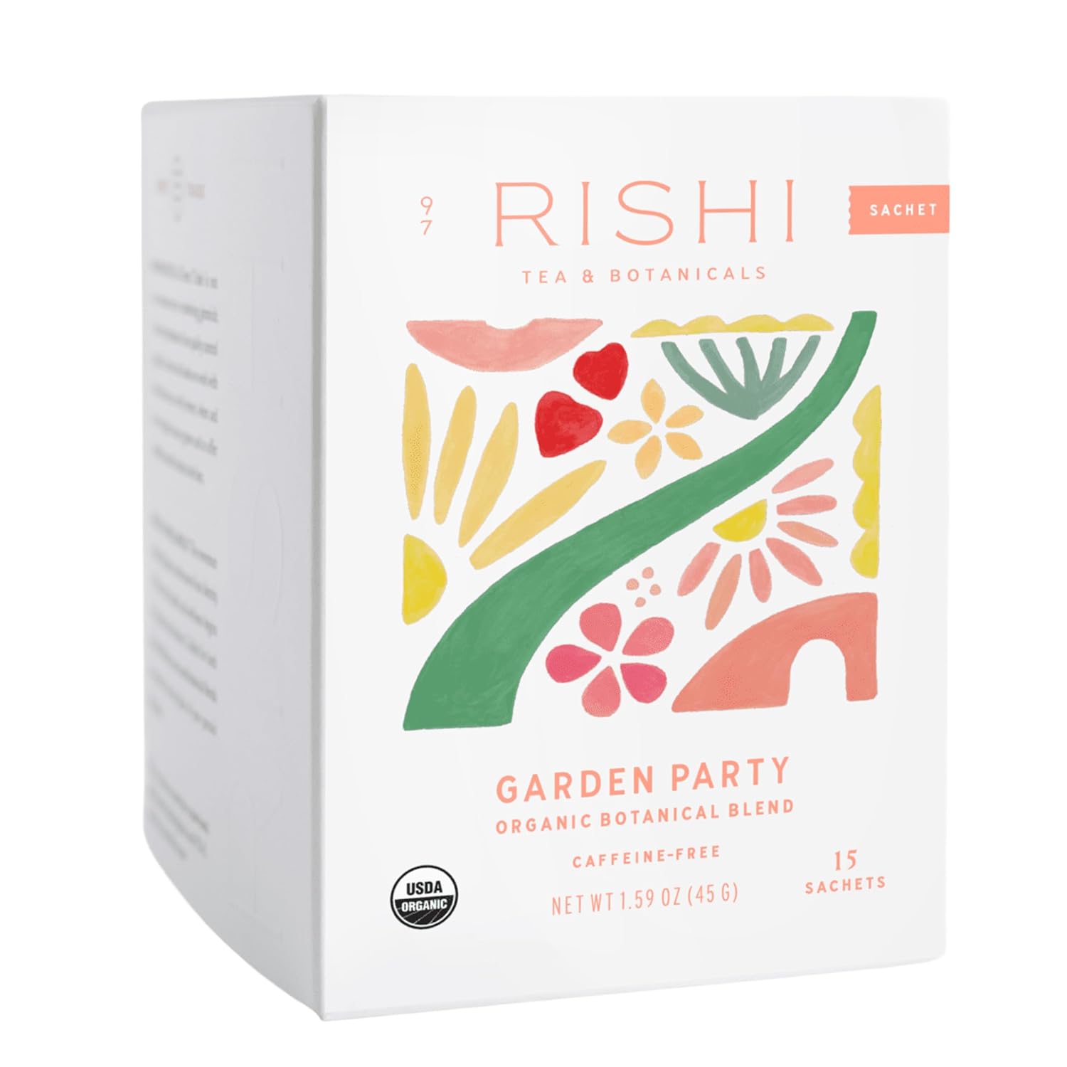 Rishi Tea Garden Party Herbal Tea - Organic, Caffeine Free Sachet Bags, Chamomile Botanical Blend - 15 Count (Pack of 1)