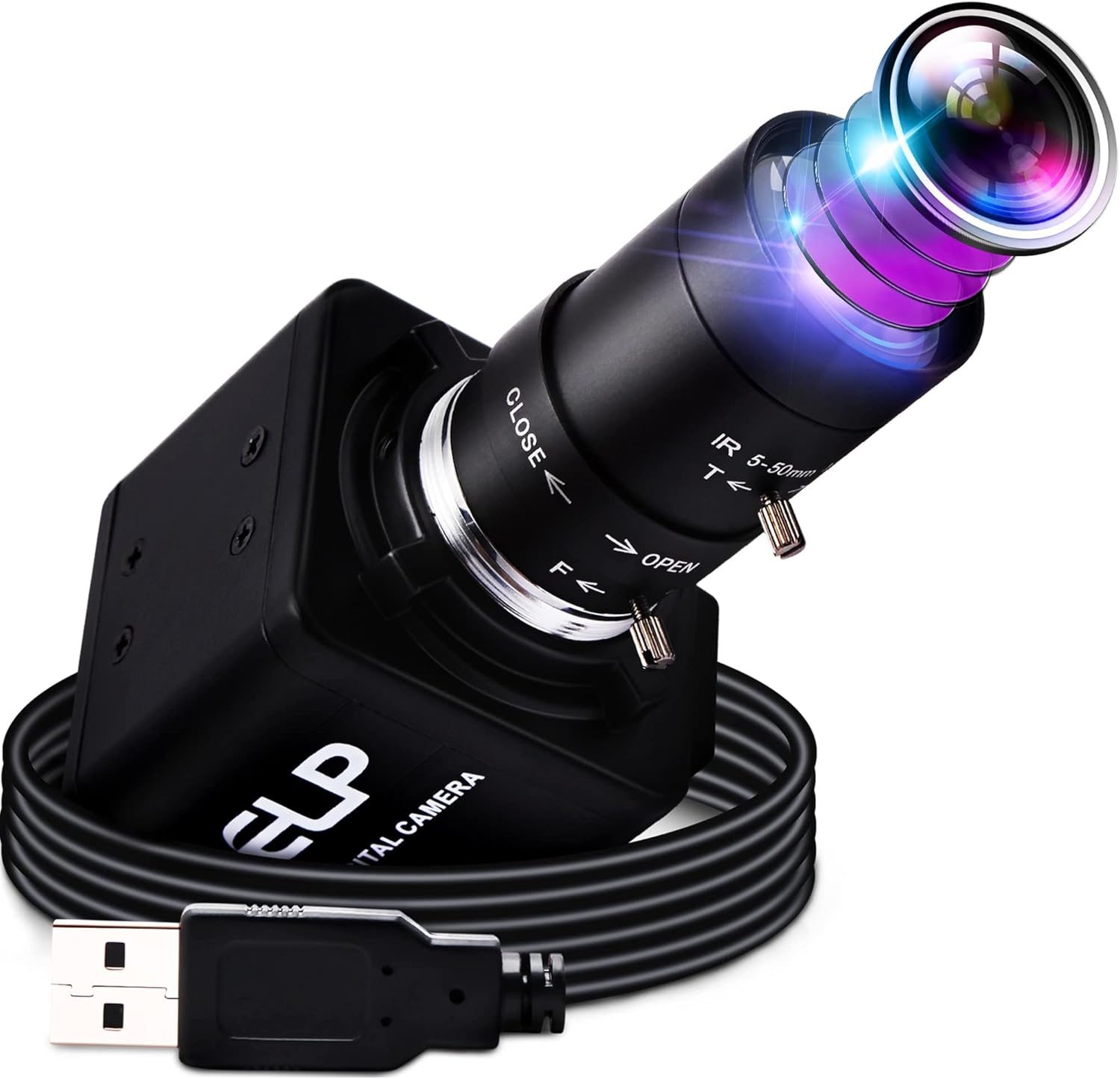 G Varifocal Usb Camera 2MP 4X Optical Zoom Webcam,2.8-12mm Varifocus Web Camera,FHD H.264 1080P Varifocal Lens Webcam with IMX323 Sensor,Focus Adjustable Web Cam 0.01LUX Usb Camera Raspberry Pi Webcam