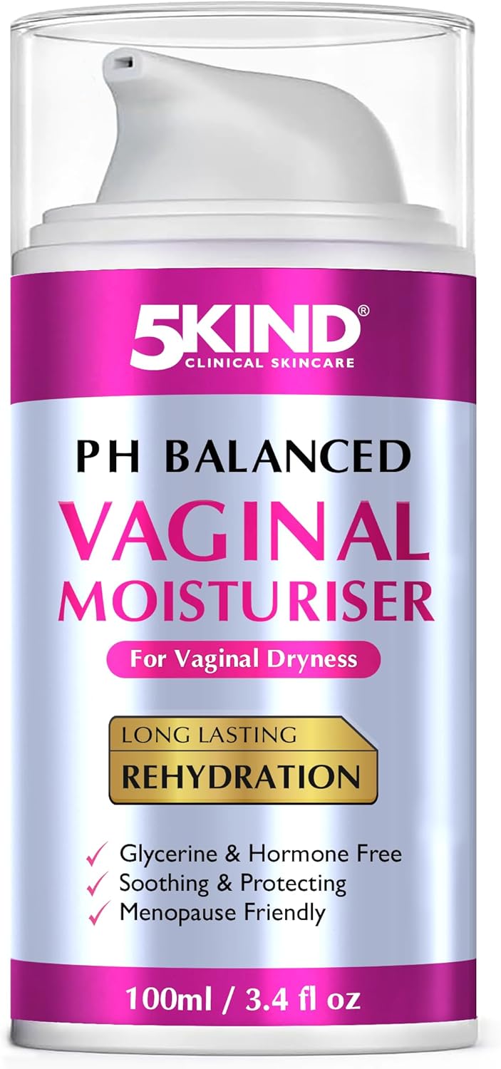5Kind Vaginal Moisturiser for Vaginal Dryness 100ml - PH Balance for Women - Menopause Friendly, Hormone Free Vagina Dry Cream - Long Lasting Rehydration Vulva Balm Cream