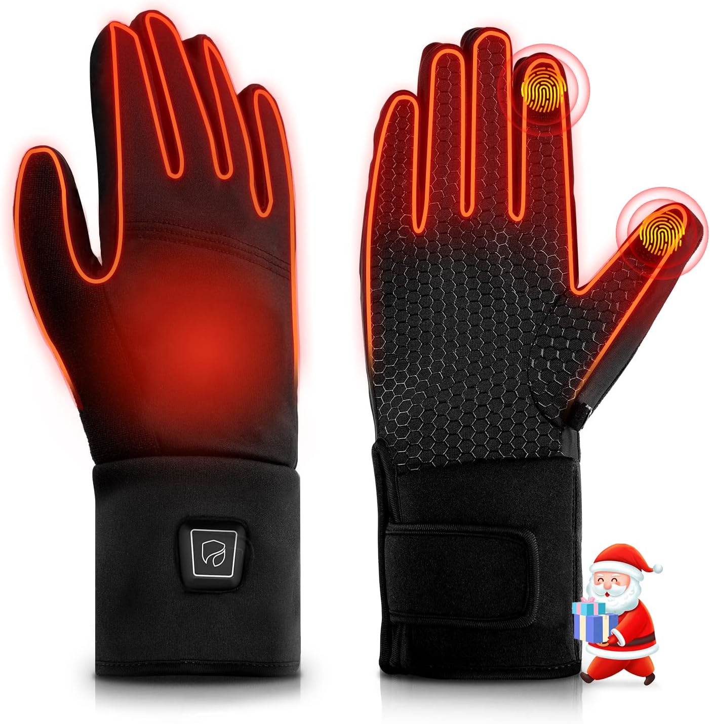 DR.PREPARE Heated Gloves for Men Women, 3200mAh Rechargeable Electric Battery, Thin Heated Motorcycle Work Gloves Liners, Touch Screen Gloves Winter Hand Warmer for Hunting Skiing Snowboarding