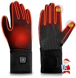 DR.PREPARE Heated Gloves for Men Women, 3200mAh Rechargeable Electric Battery, Thin Heated Motorcycle Work Gloves Liners, Touch Screen Gloves Winter Hand Warmer for Hunting Skiing Snowboarding