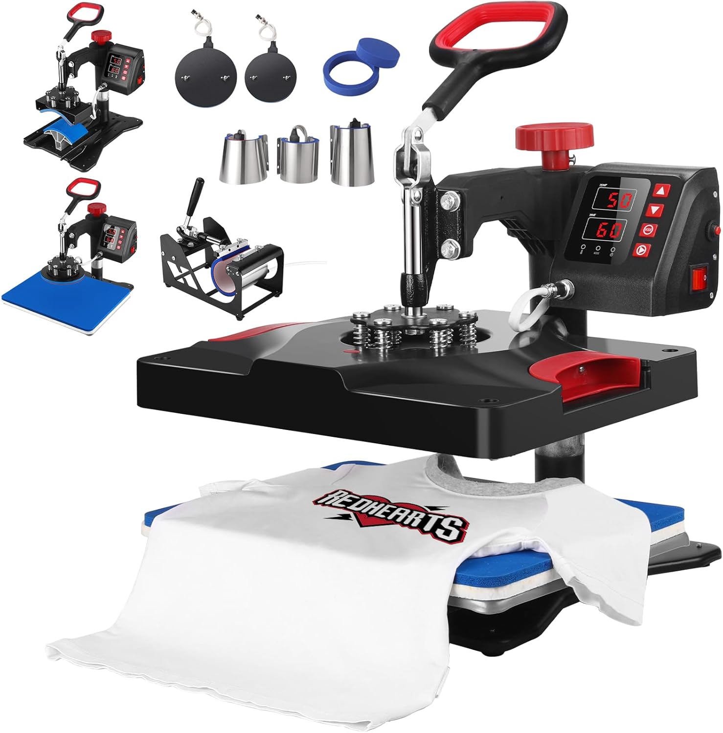 Heat Press Machine 12 x 15 Inch 8 in 1 Heat Press Sublimation Machine 360°Rotation Away Shirt Printing Machine Heating Multifunction Heat Press Transfer Machine for DIY T-Shirts Cap Mugs