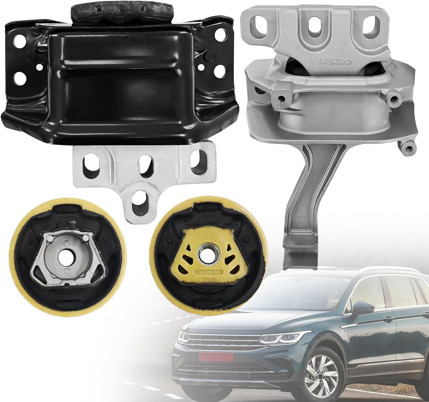 4PCS Engine Mounts & Automatic Trans. Mount Compatible with Volkswagen Tiguan 2018-2023 L4 2.0L Replace# 3Q0-199-262-C 5QA-199-555-AM