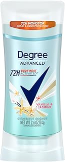 Degree Advanced Protection Antiperspirant Deodorant Vanilla & Jasmine for 72-Hour Sweat & Odor Control for Women, with Body Heat Activated Technology, 2.6 oz