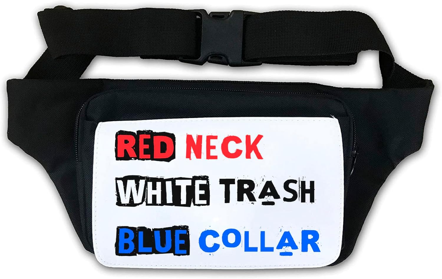 Red Neck White Trash Blue Collar Waist Bag Fanny Pack White