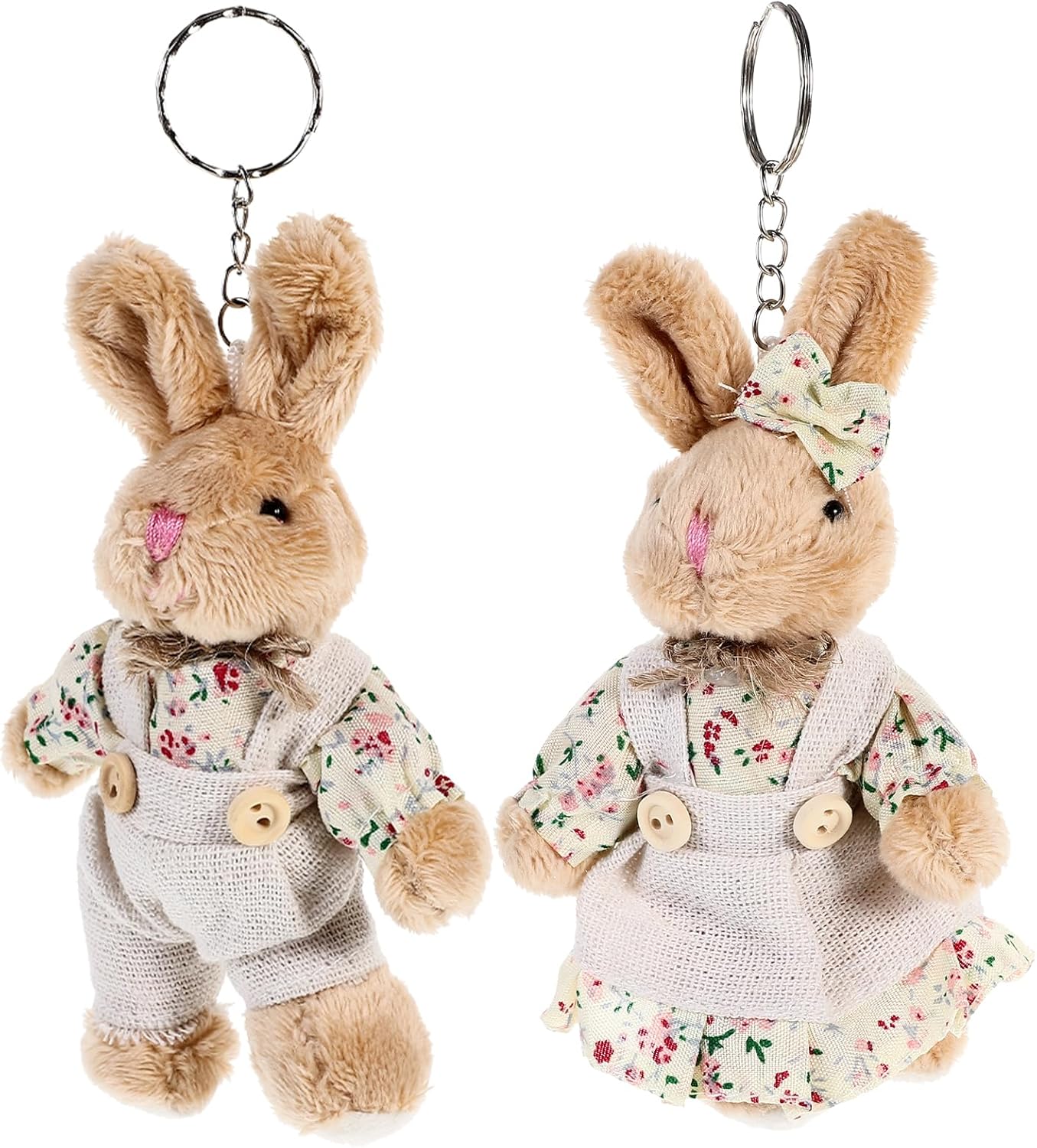 Holibanna 2pcs Rabbit Keychain Backpack Keychains Kawaii Bag Keychains Rabbit Key Rings Aesthetic Valentine's Day Keychain Keyring Keychain Plush Car Key Holder Plush Toy