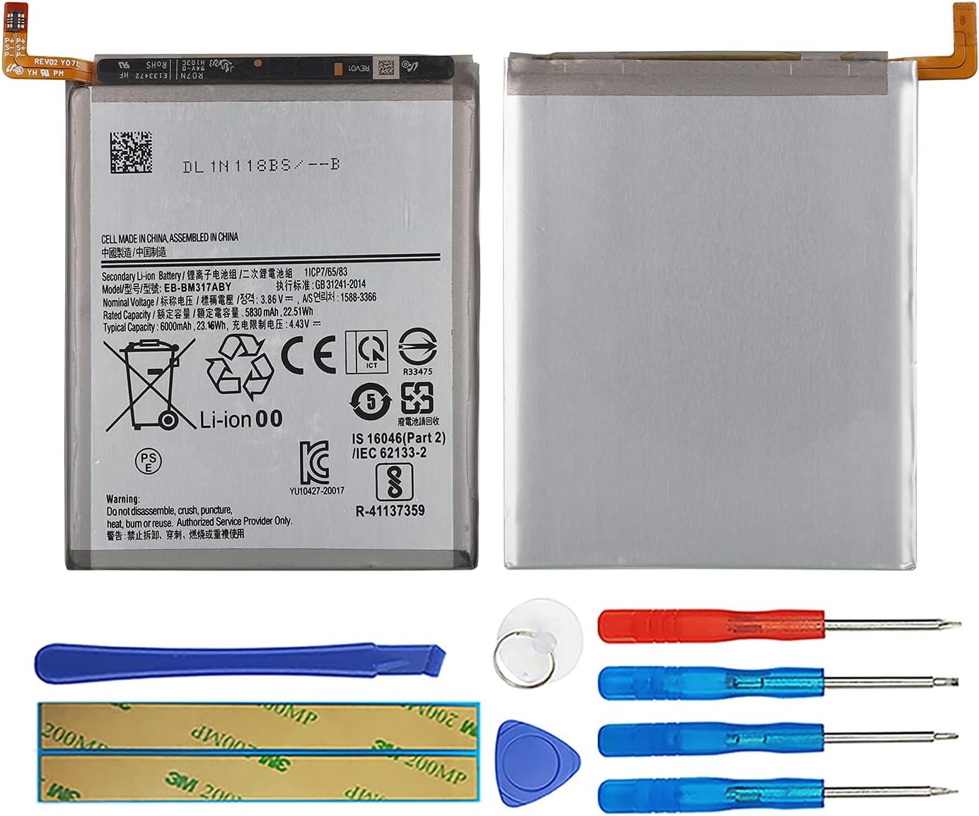 Duotipa Battery EB-BM317ABY Compatible with Galaxy M31, M31s Handy Smartphone Telefon with Repair Tool Kit