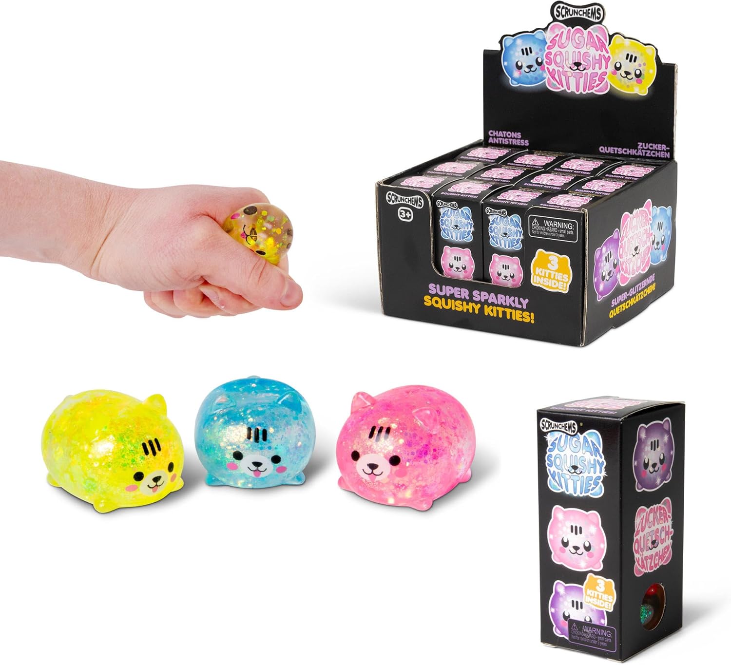 Tobar SCRUNCHEMS DIDDY SQUISHY KITTIES Stress Squishball Toy - 3 Pack