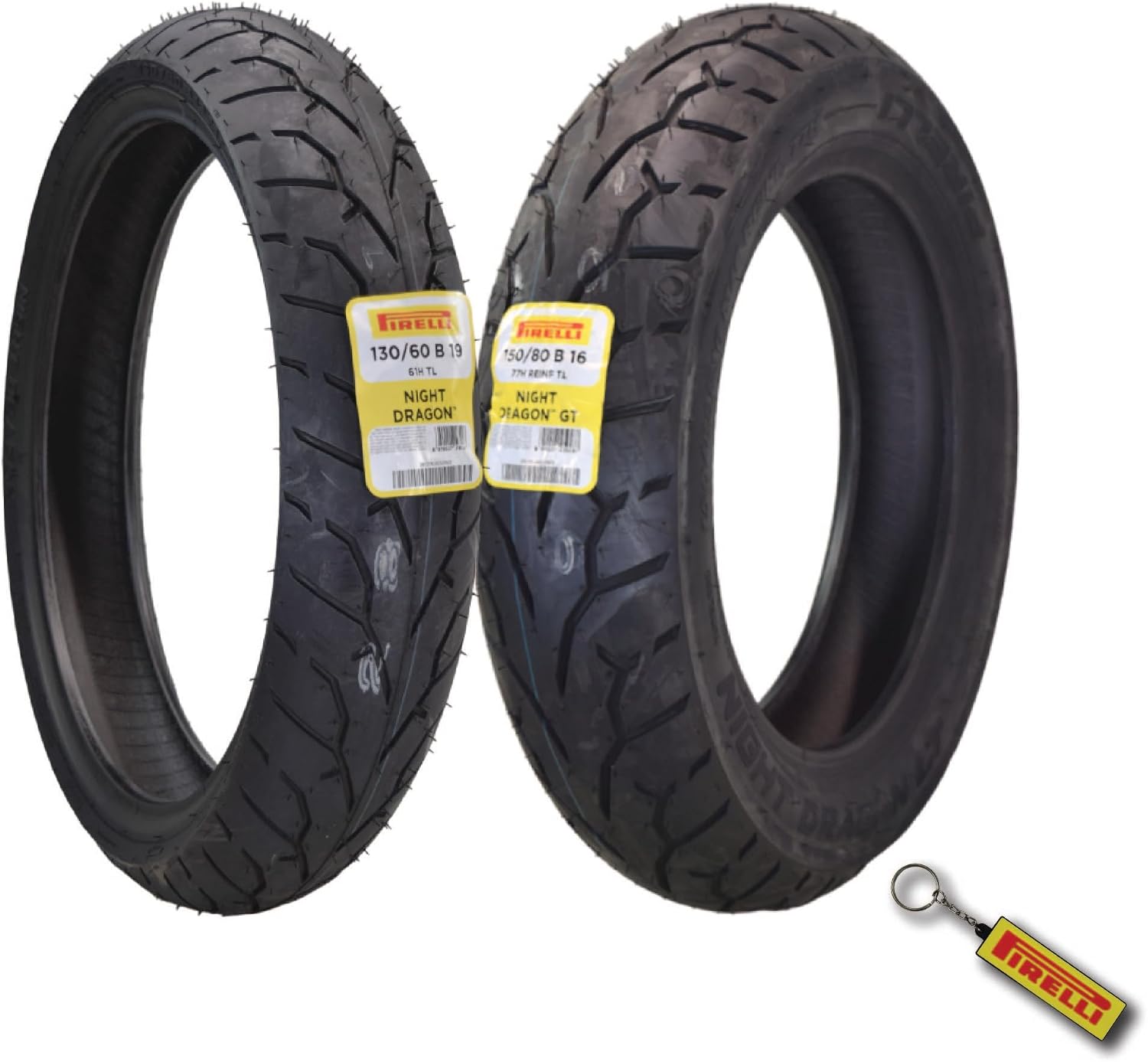 Pirelli Night Dragon Front & Rear Tire Set 130/60B19 61H & 150/80B16 77H