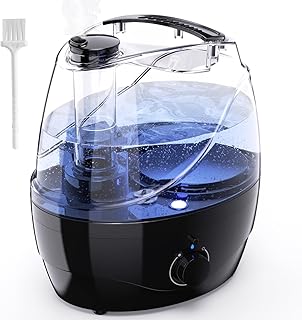 Humidifiers for Bedroom and Large Room, 2.2L Cool Mist Humidifier for Baby, 30 Hours with Whisper-Quiet Operation, Adjustable 360° Rotation Nozzle, Night Light Function, BPA Free(2024 NEW)