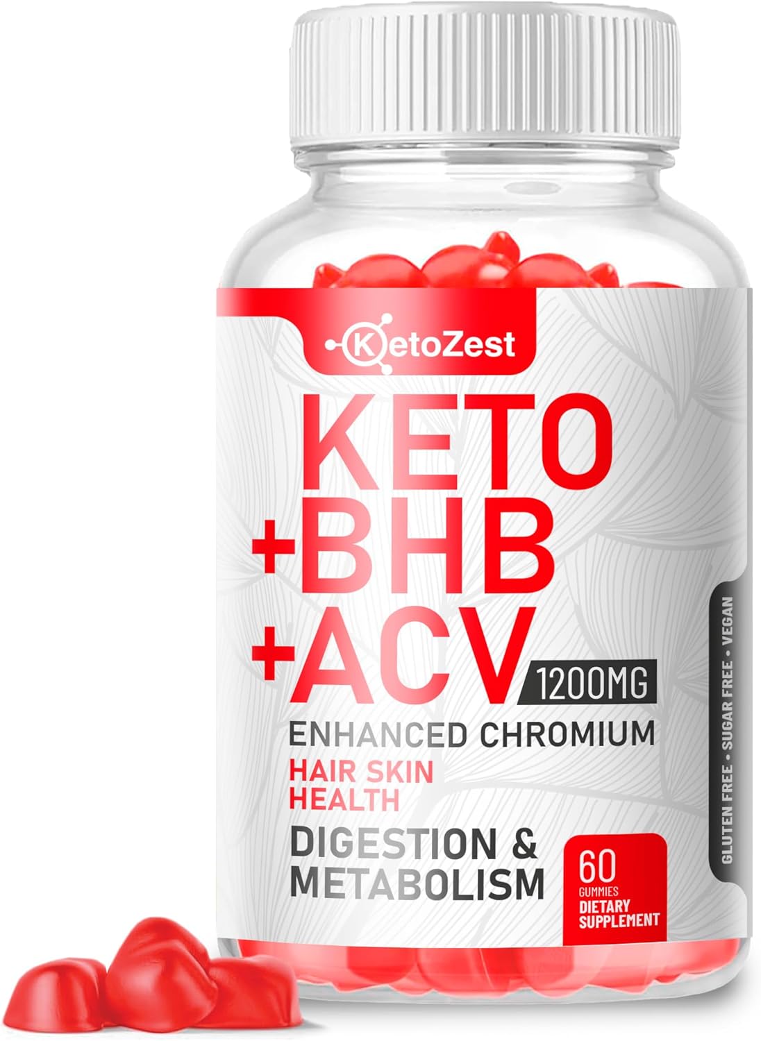 Keto ACV BHB Gummies - Apple Cider Vinegar with The Mother Supplement - Vitamin D3 Zinc Beetroot Pomegranate Chromium Beta Hydroxybutyrate - Vegan Sugar Gluten Free for Men Women