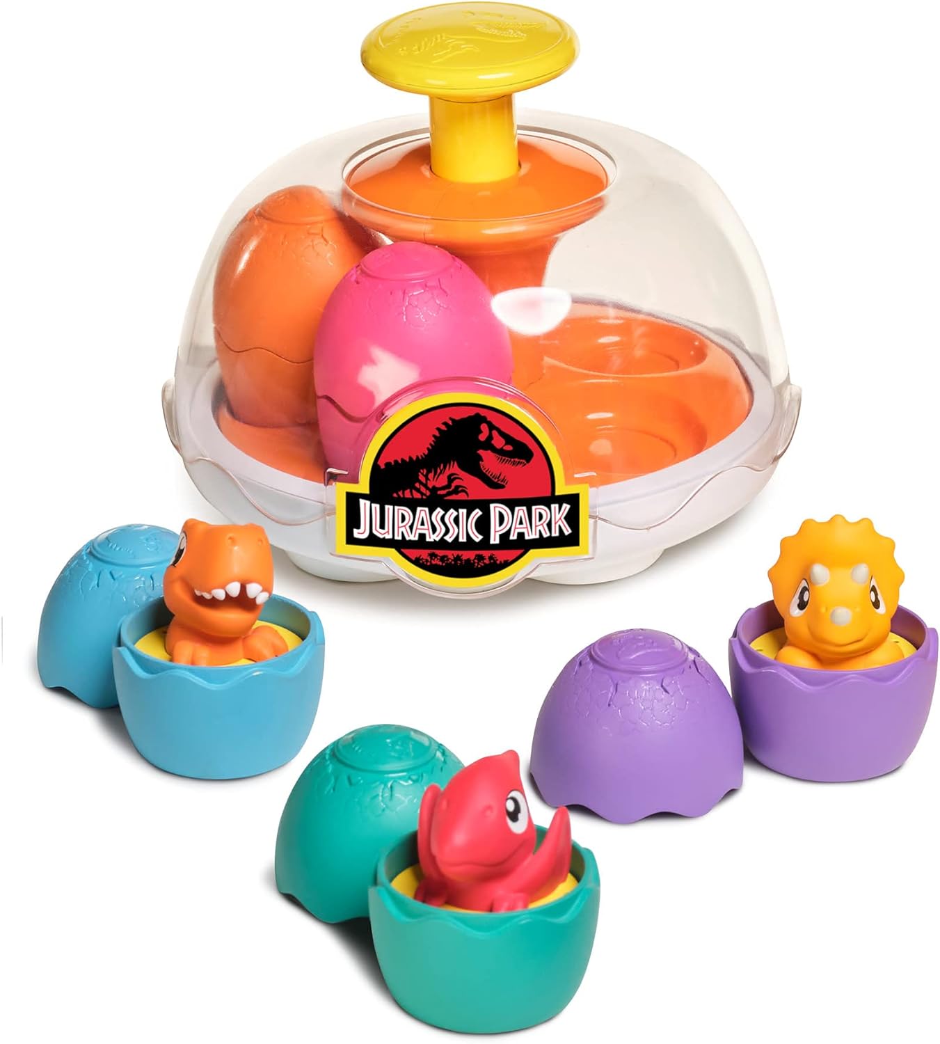 Toomies Jurassic World Spin & Hatch Dino Eggs – Dinosaur Toys for Developmental Play – 12m+