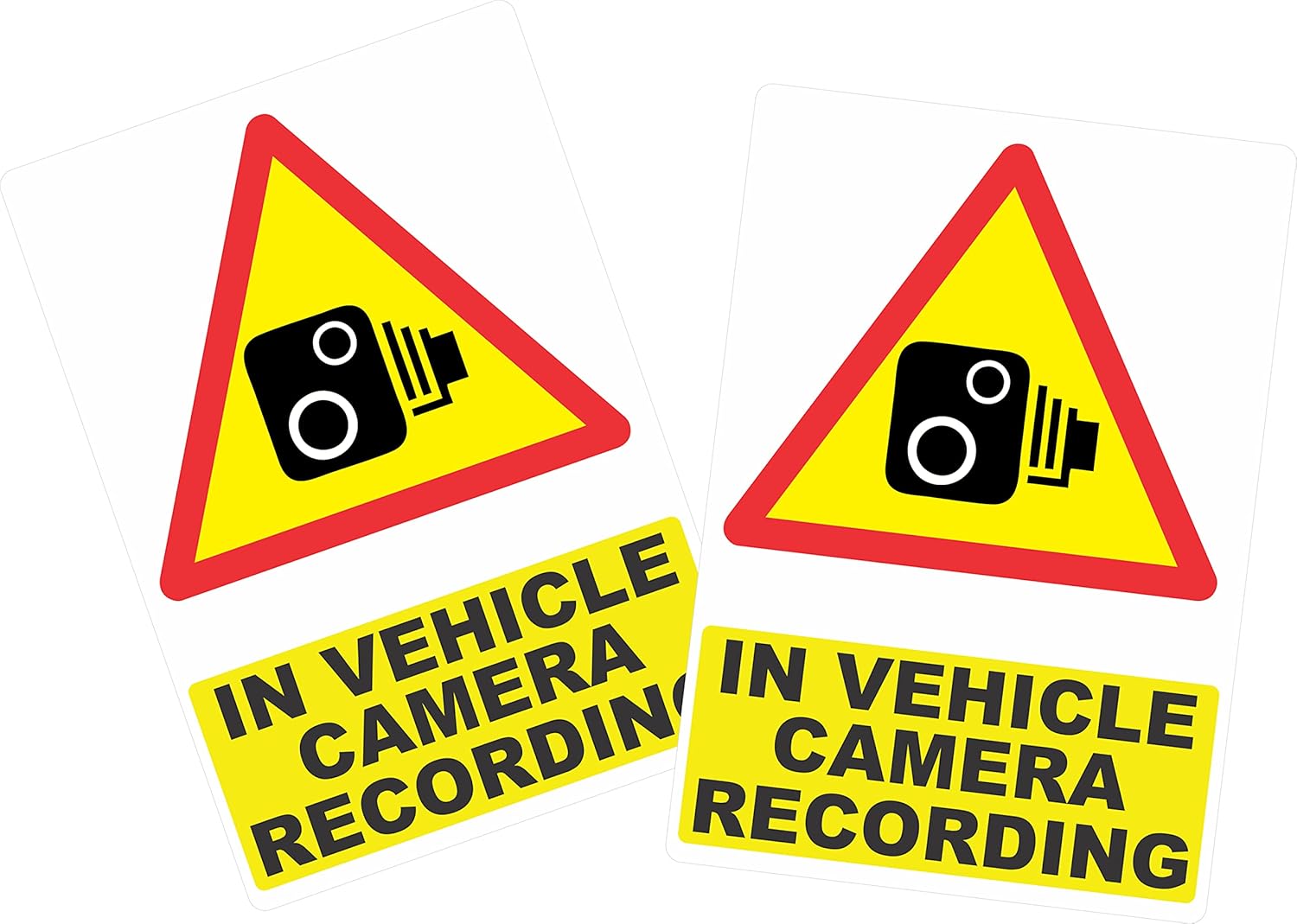 Pack 2 - Dashcam In Vehicle Camera Recording Vinyl Sticker Dash Cam Car Taxi Van 100mm x 70mm