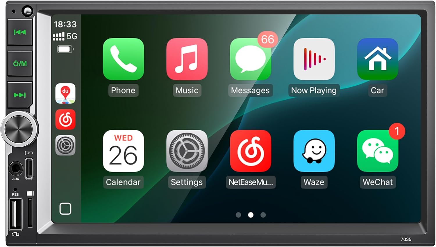 [Ready for IOS26] 7" Wireless Apple CarPlay & Android Auto Double Din Car Stereo - 240W High-Power Sound, Touchscreen Bluetooth Receiver with USB-C/AUX/TF Ports, RDS/FM/AM Radio, MirrorLink HD Display