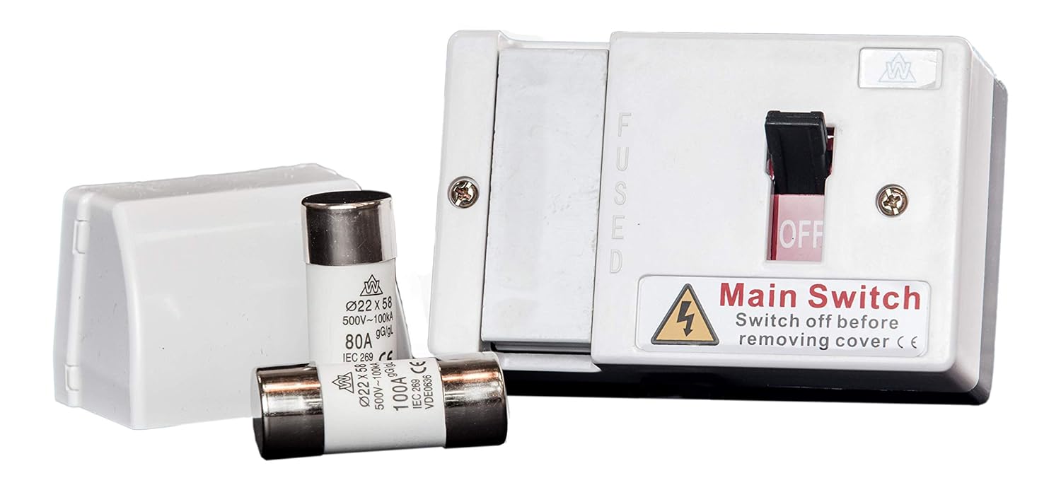 Fused Main Switch 80a & 100a Fuses with Cable Shroud WCED - WFIS100