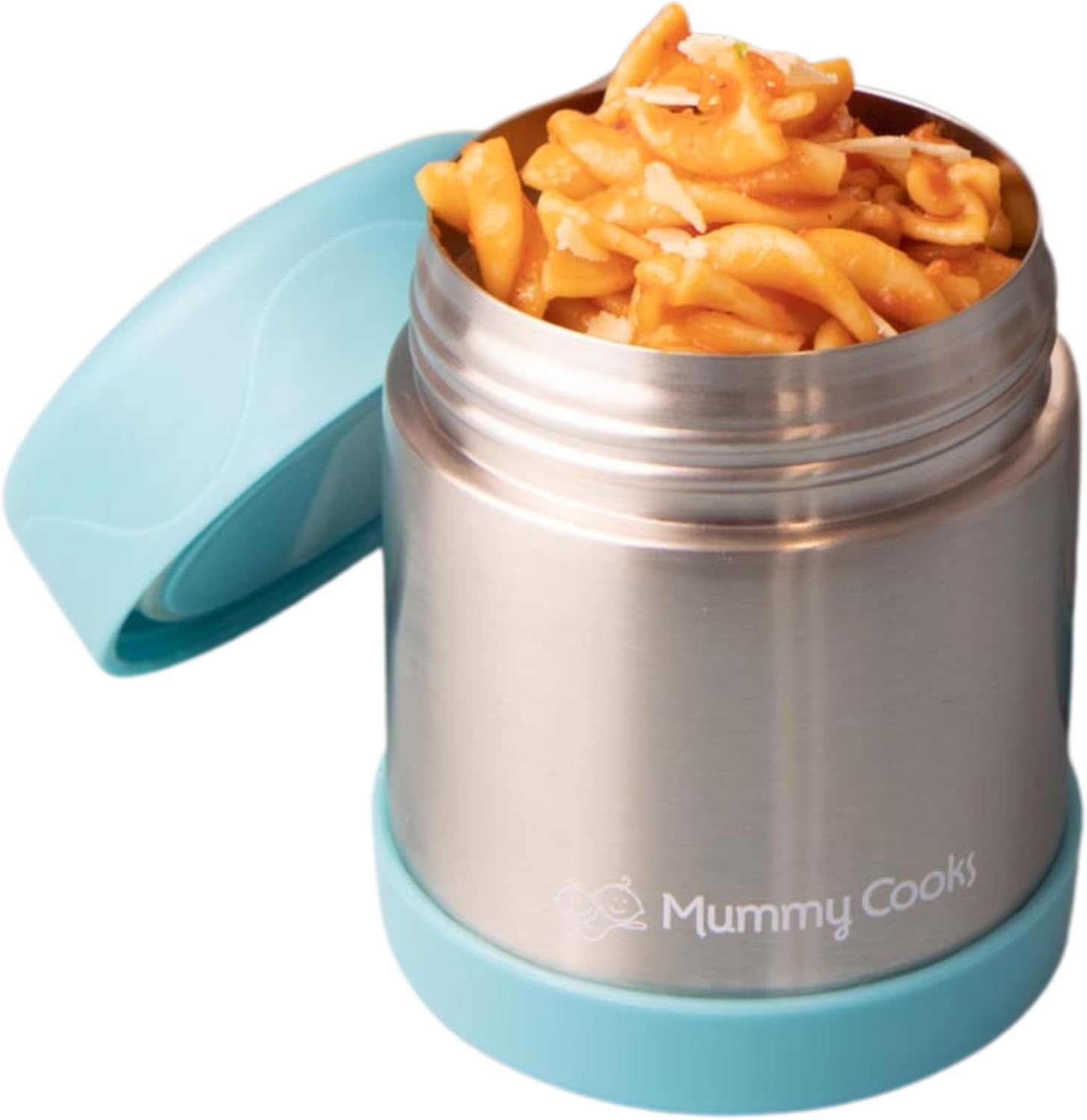 Mummy Cooks - Insulated Children's Food Flask 300ml (Blue) - FREE STICKERS