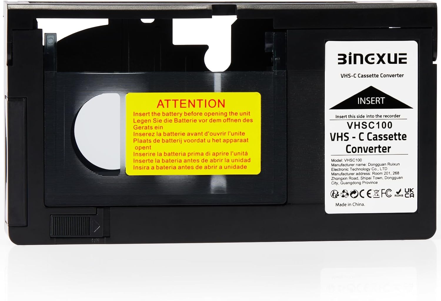VHS C Cassette Adapter, Compatible 12mm SVHS VHS-C to VHS, Camcorders Motorized VHSC Ideal for VCR Player, Video Cassette Player and VHS to Digital Converting