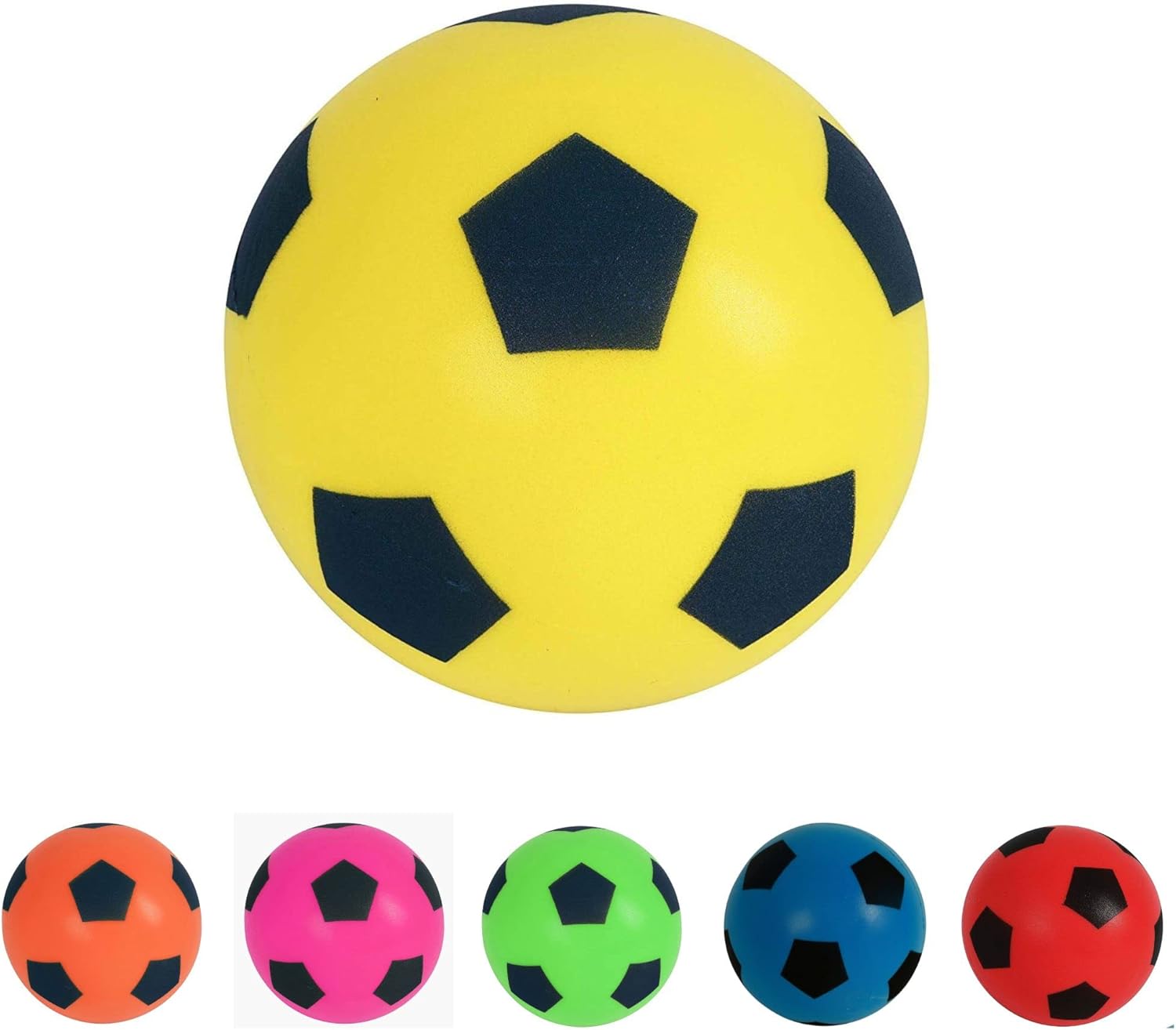 HTI Fun Sport 20cm Yellow Foam Football | Soft Sponge Soccer Ball for Indoor & Outdoor Play | Perfect for Games & Fun | Safe for Adults, Boys & Girls of All Ages | Lightweight & Durable (19.4cm)