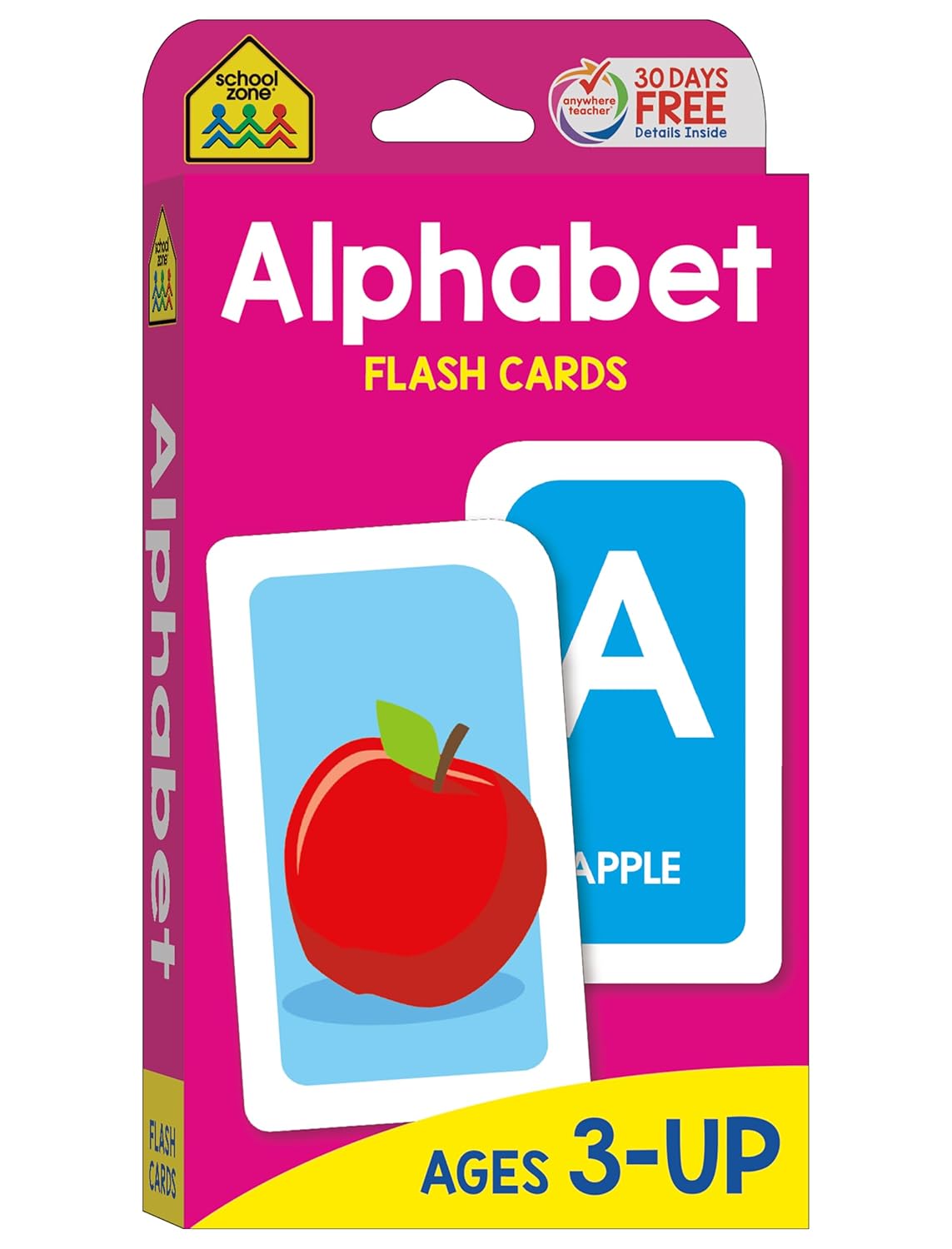 School Zone Alphabet Flash Cards: 56 Cards, Toddler, Preschool, Learn the ABC's, Letters, Phonics, Colorful & Fun Learning, Ages 3+